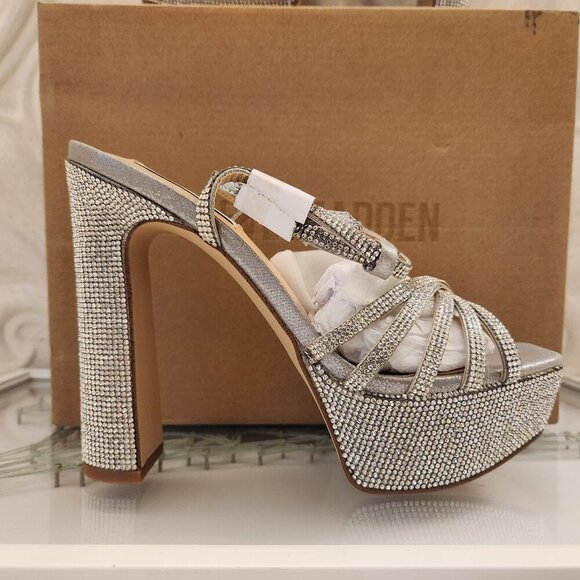 Steve Madden "MIPS-R" Rhinestone Platform Sandals. NIB. Size 8 - Picture 1 of 10